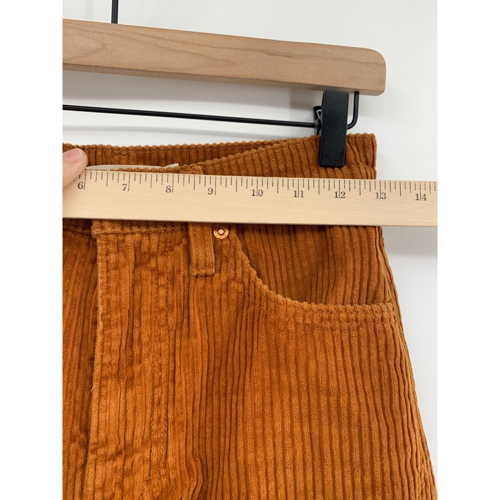 Levis Ribcage Wide Leg Corduroy Pants Women 25 Brown Orange Fall Boho - Picture 6 of 10